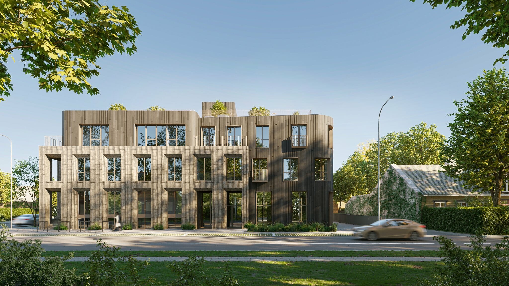 Pačioje Žvėryno širdyje esantis pastatas atnaujina savo veidą ir misiją rajono bendruomenei. Butų savininkai nuo stogo terasų stebės žaliuojančią Vingio Parko panoramą, o kūrėjai, nusprendę auginti čia savo veiklą ras gausybę kvadratinių metrų komercinėms vizijoms įgyvendinti.